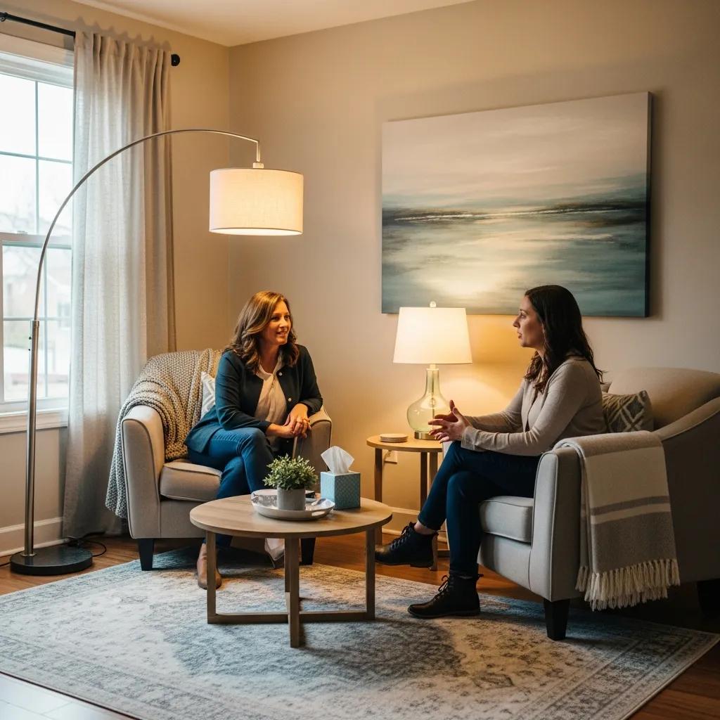 Therapy session illustrating the supportive environment of CBT and DBT