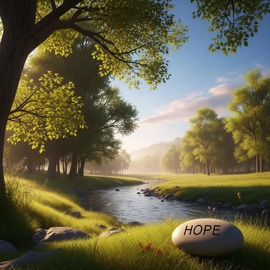 Tranquil landscape representing healing and recovery from trauma