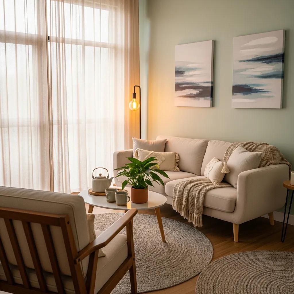Calm therapy room designed for anxiety therapy, featuring comfortable seating and soothing decor
