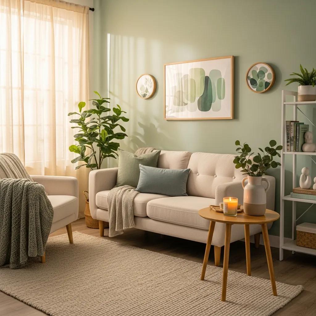 Therapy room designed for depression treatment, featuring comfortable seating and calming decor